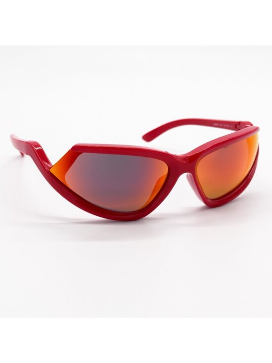 NEW BALENCIAGA BB0289S 005 SUNGLASSES RED GEOMETRIC UNISEX EYEWEAR BALENCIAGA